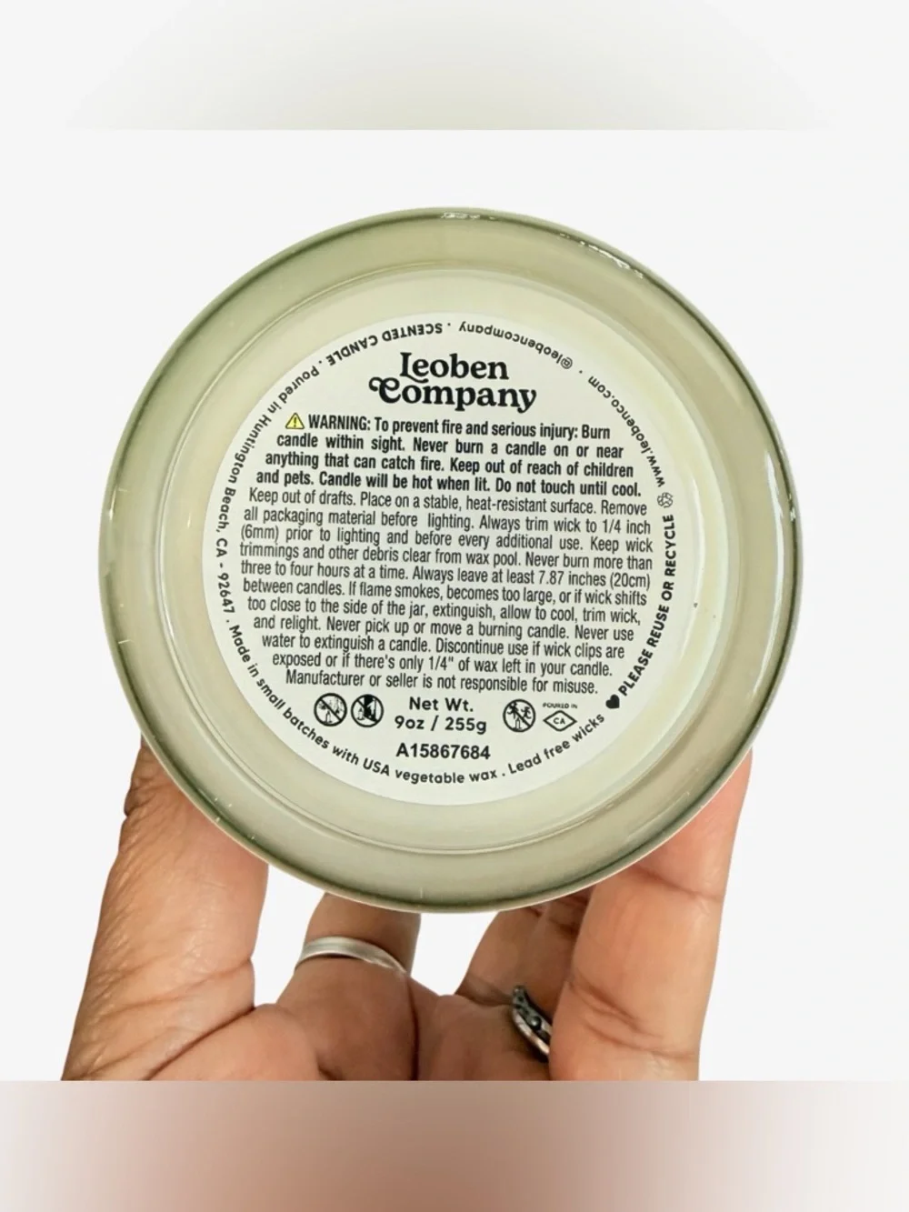 Leoben Company Amalfi Lemon Scented Candle - White Jar with Blue Coastal Label